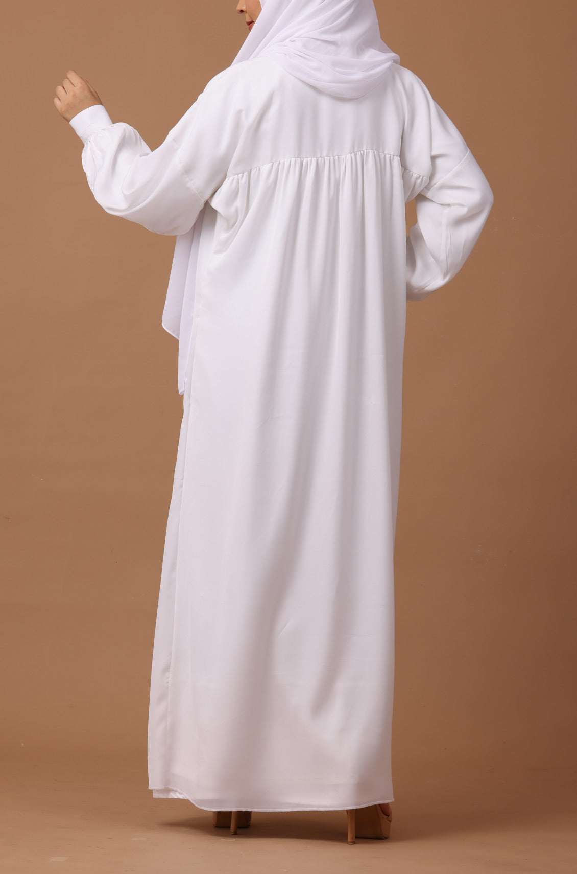 White Nida Abaya Dress