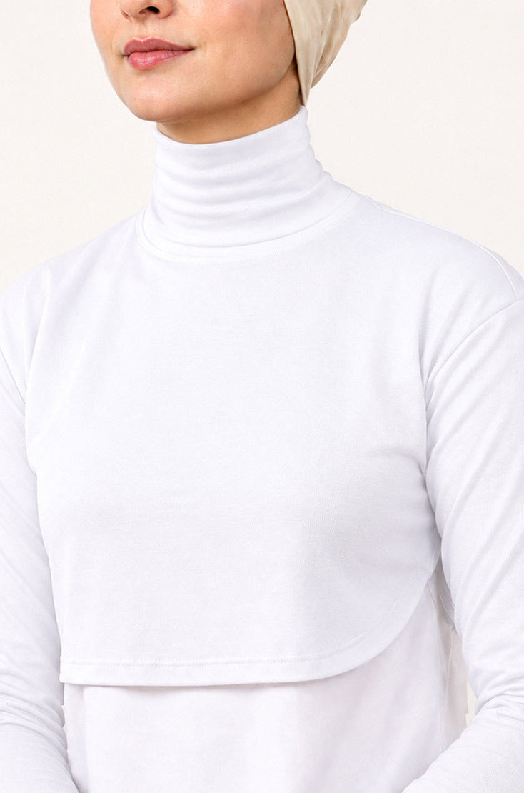 Crop Neck and Sleeve Extender White