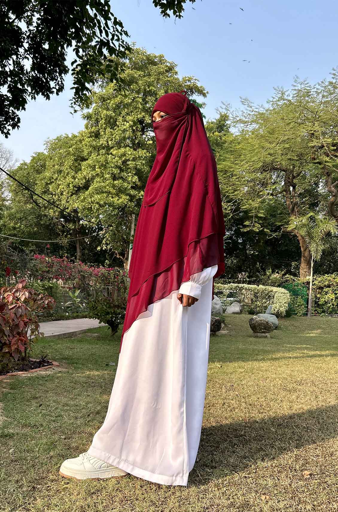 Maroon Georgette Khimar