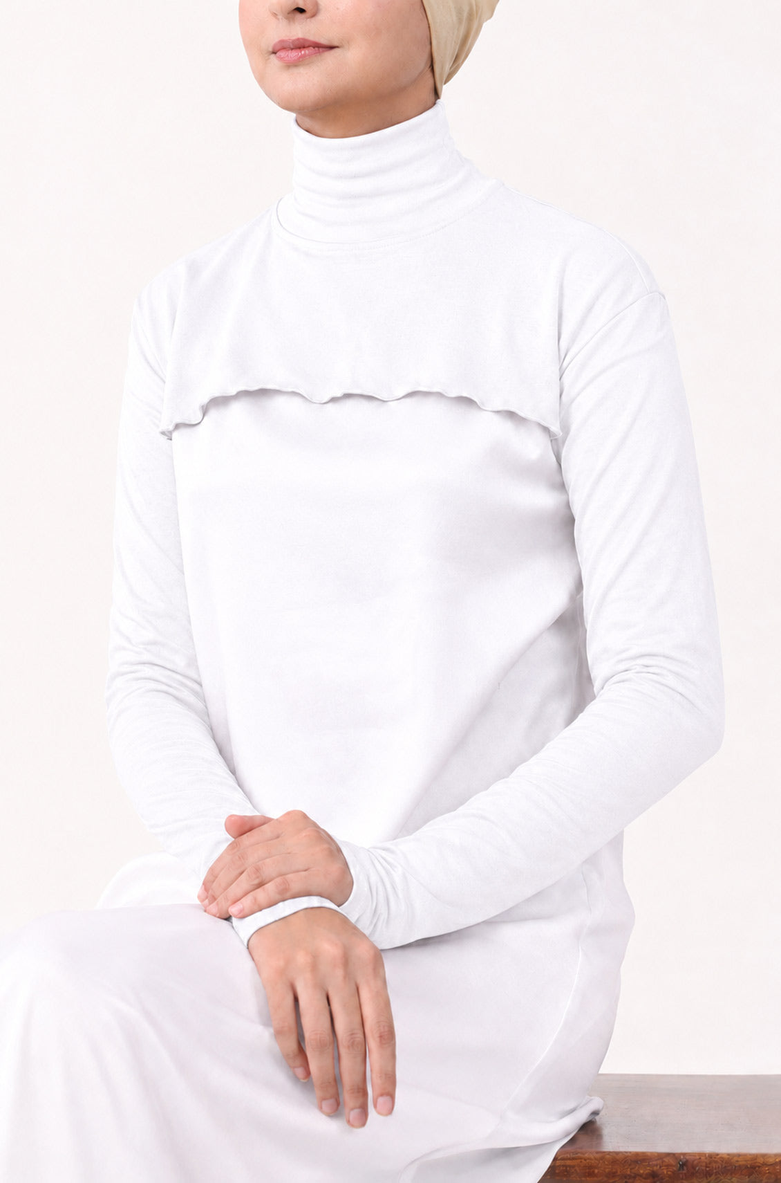 Neck and Sleeve Extender High Neck White