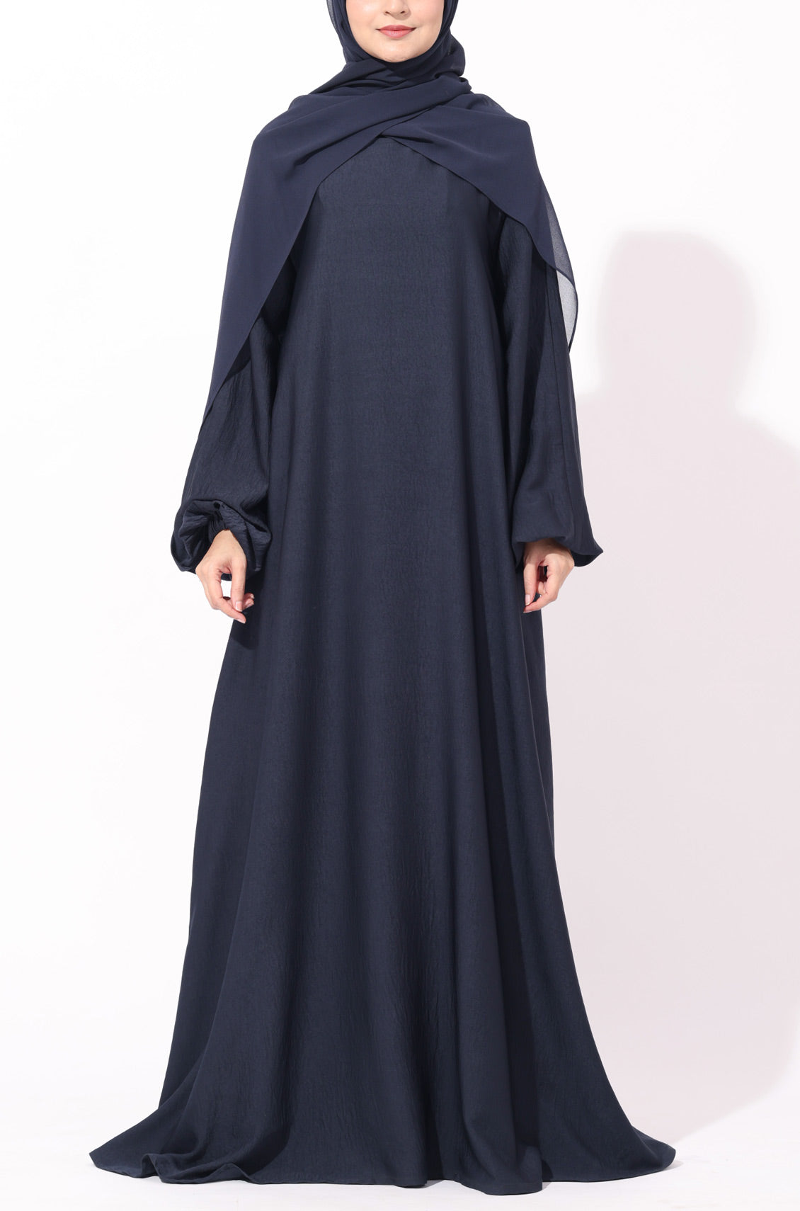 princess abaya dress White Chiffon Princess Dress Abaya with Lantern Sleeves