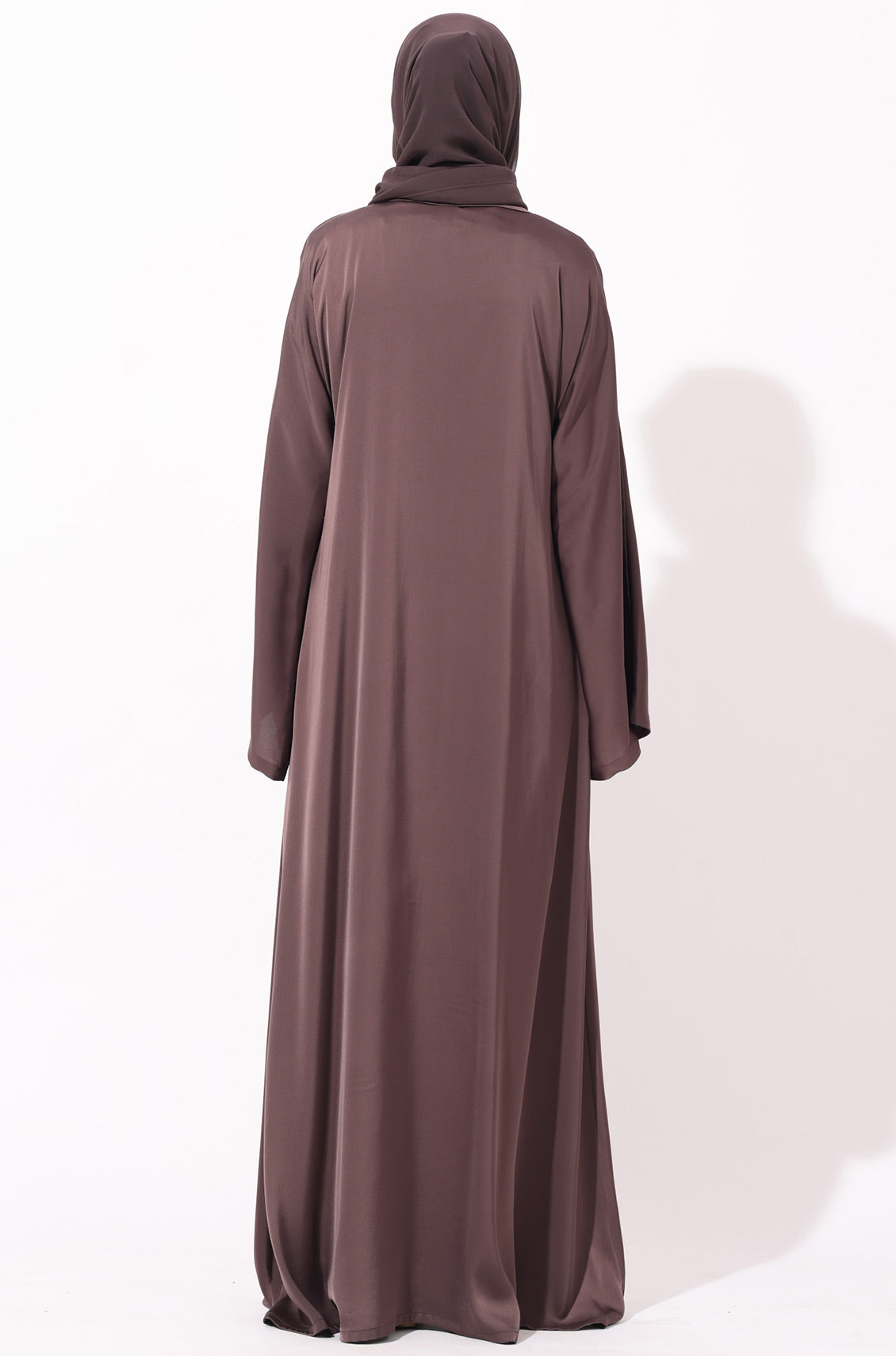 Luxury Pleated Abaya Espresso Brown