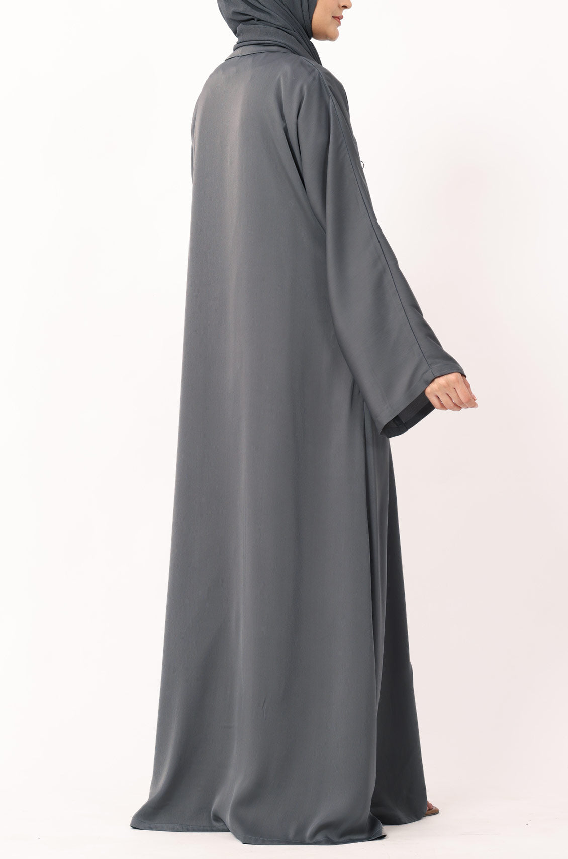 Luxury Pleated Abaya Frost Grey