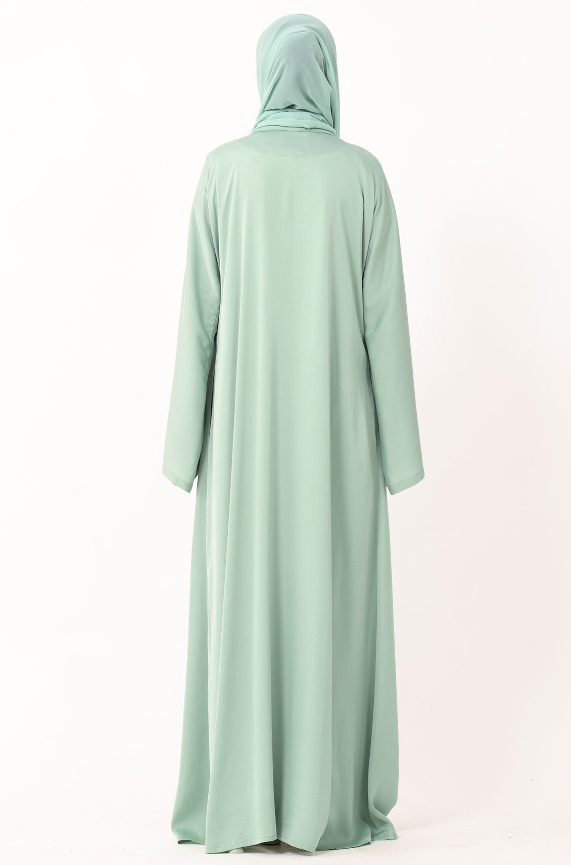 Luxury Pleated Abaya Mint Green