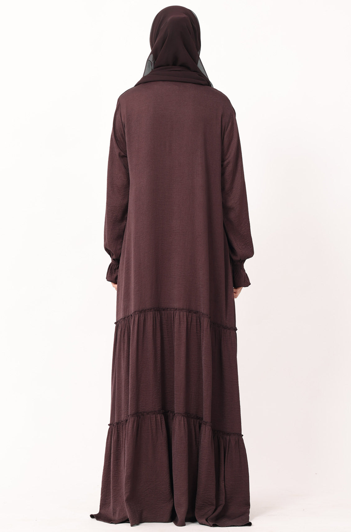 Frill Abaya Dress Mocha Brown