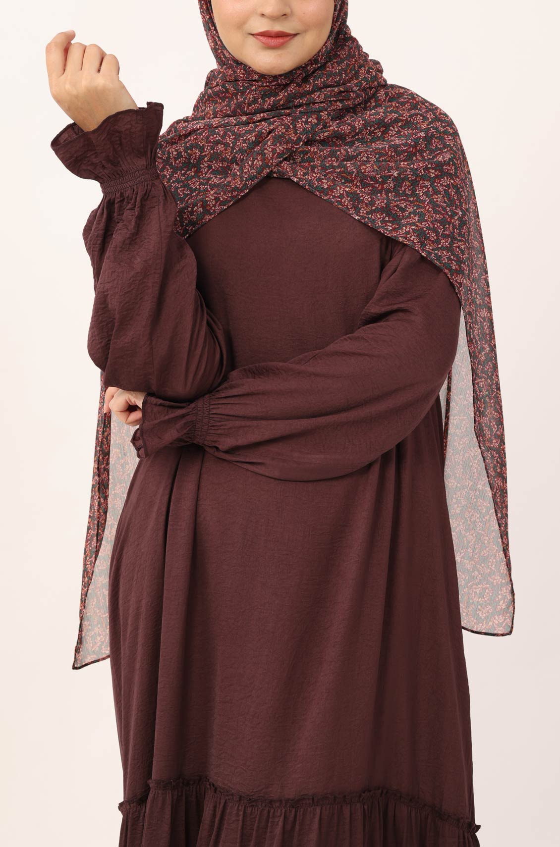 Rustic Rose Print Chiffon Hijab