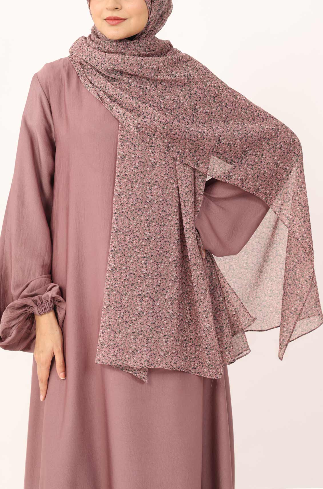 Blush Petals Print Chiffon Hijab