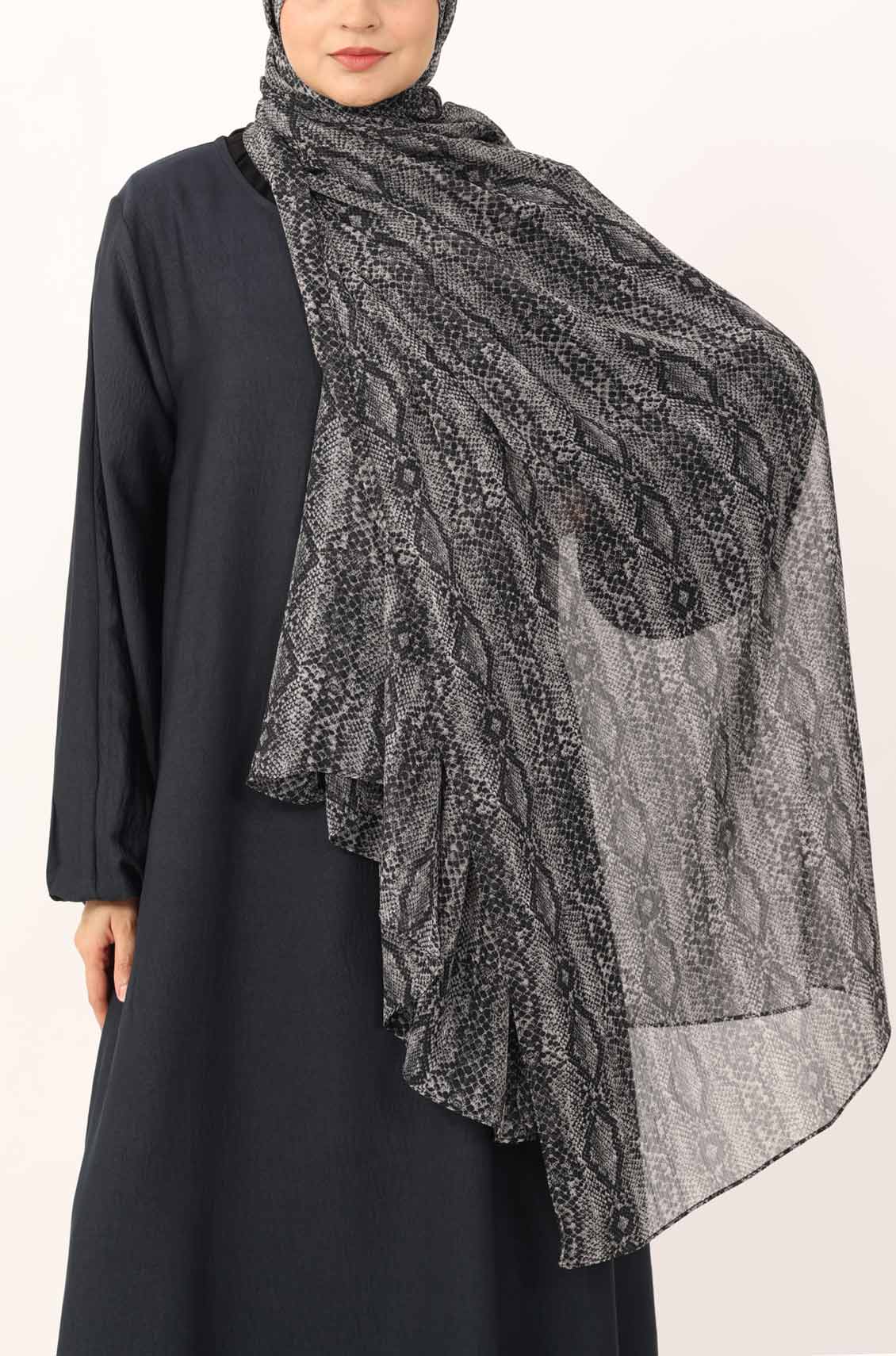 Mystic Serpent Print Chiffon Hijab