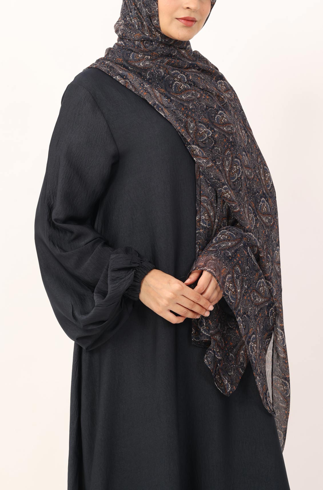 Midnight Paisley Print Chiffon Hijab