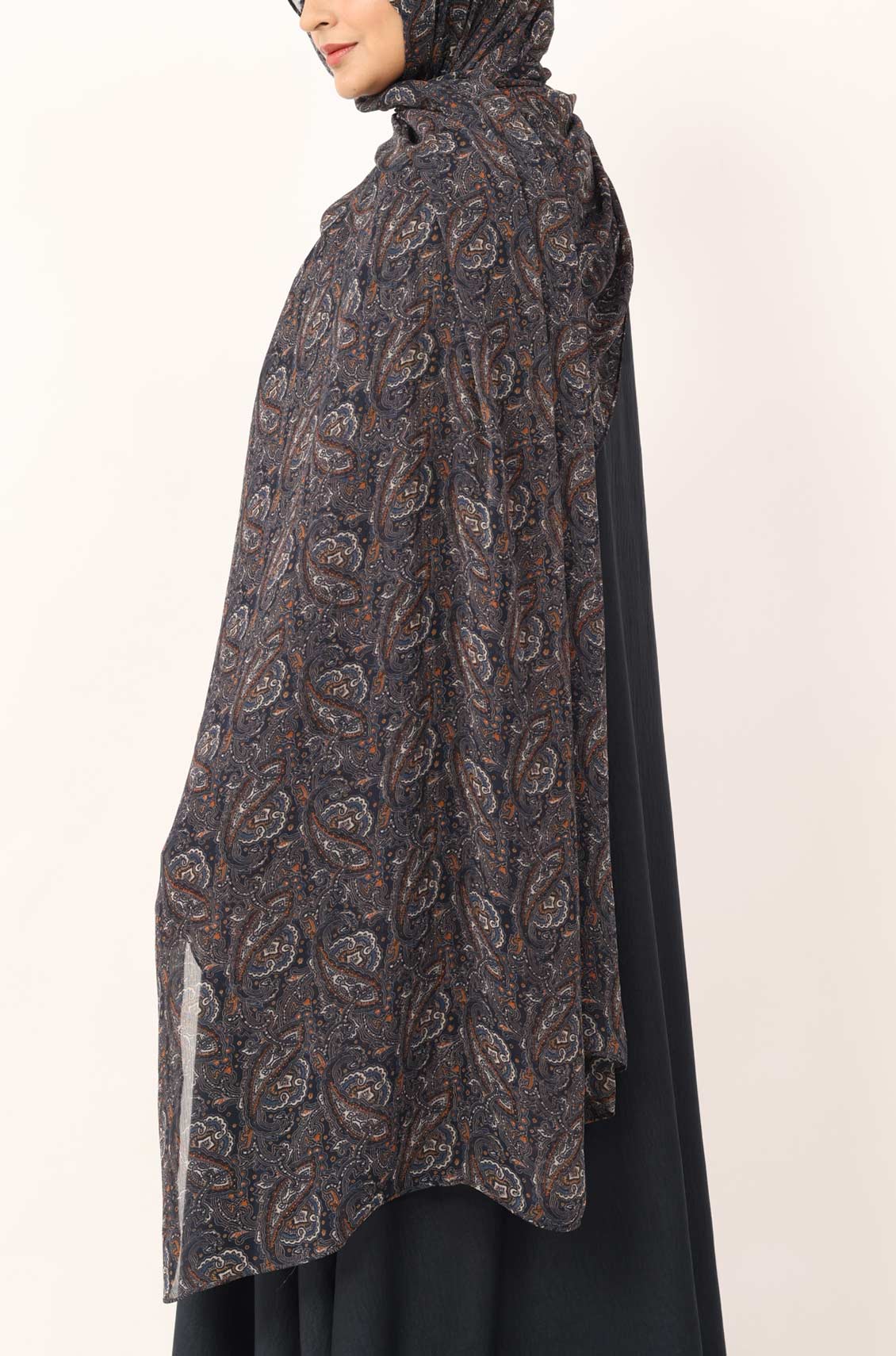 Midnight Paisley Print Chiffon Hijab