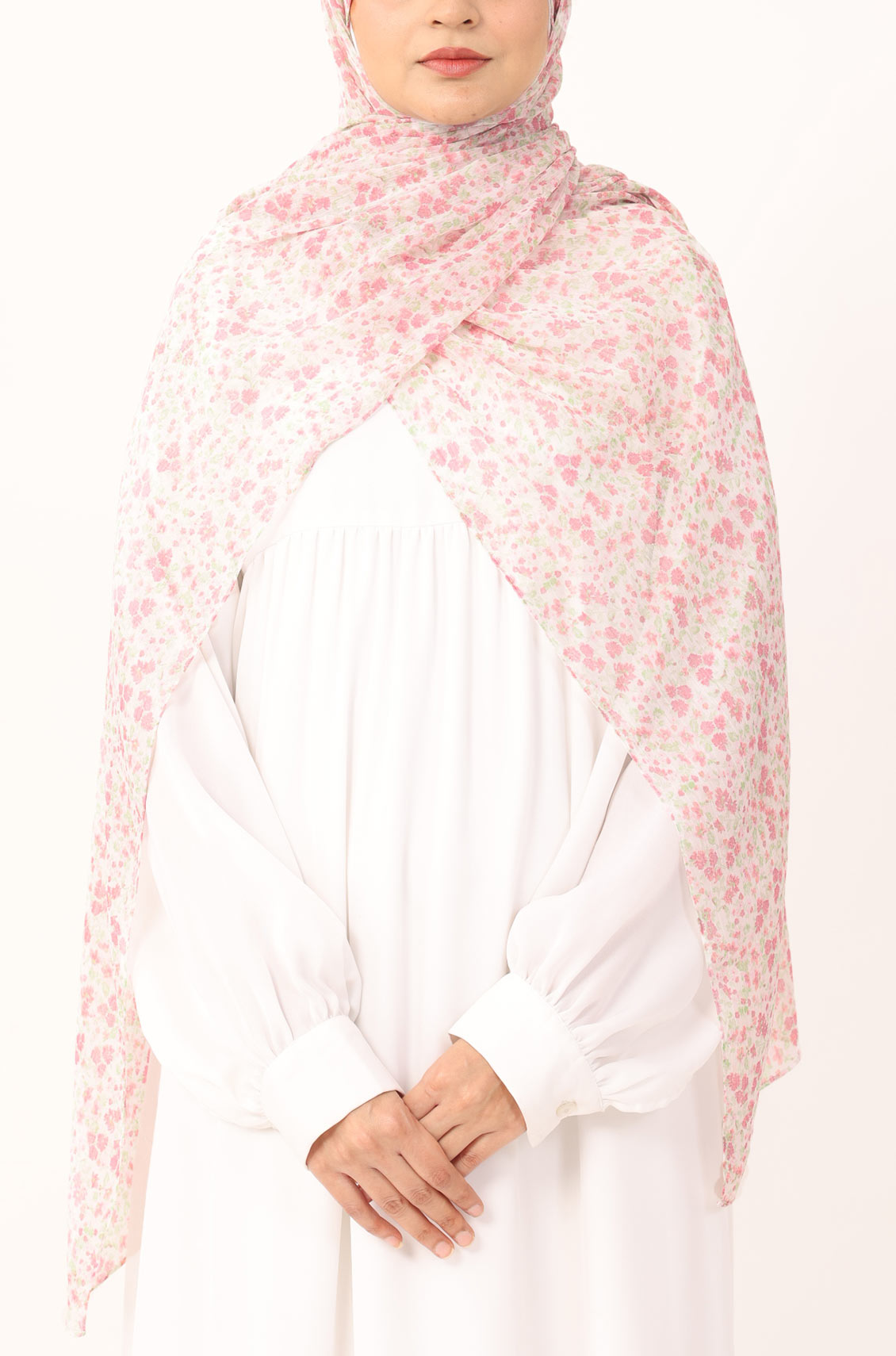 Cherry Blossom Print Chiffon Hijab