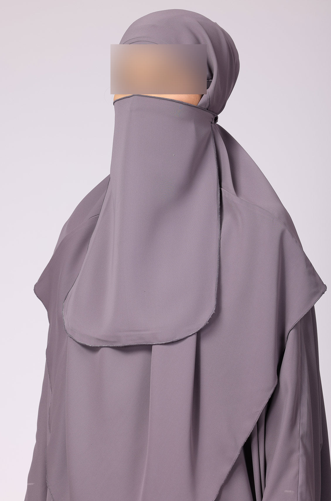 Simple Abaya Kaftan Style Lilac Grey