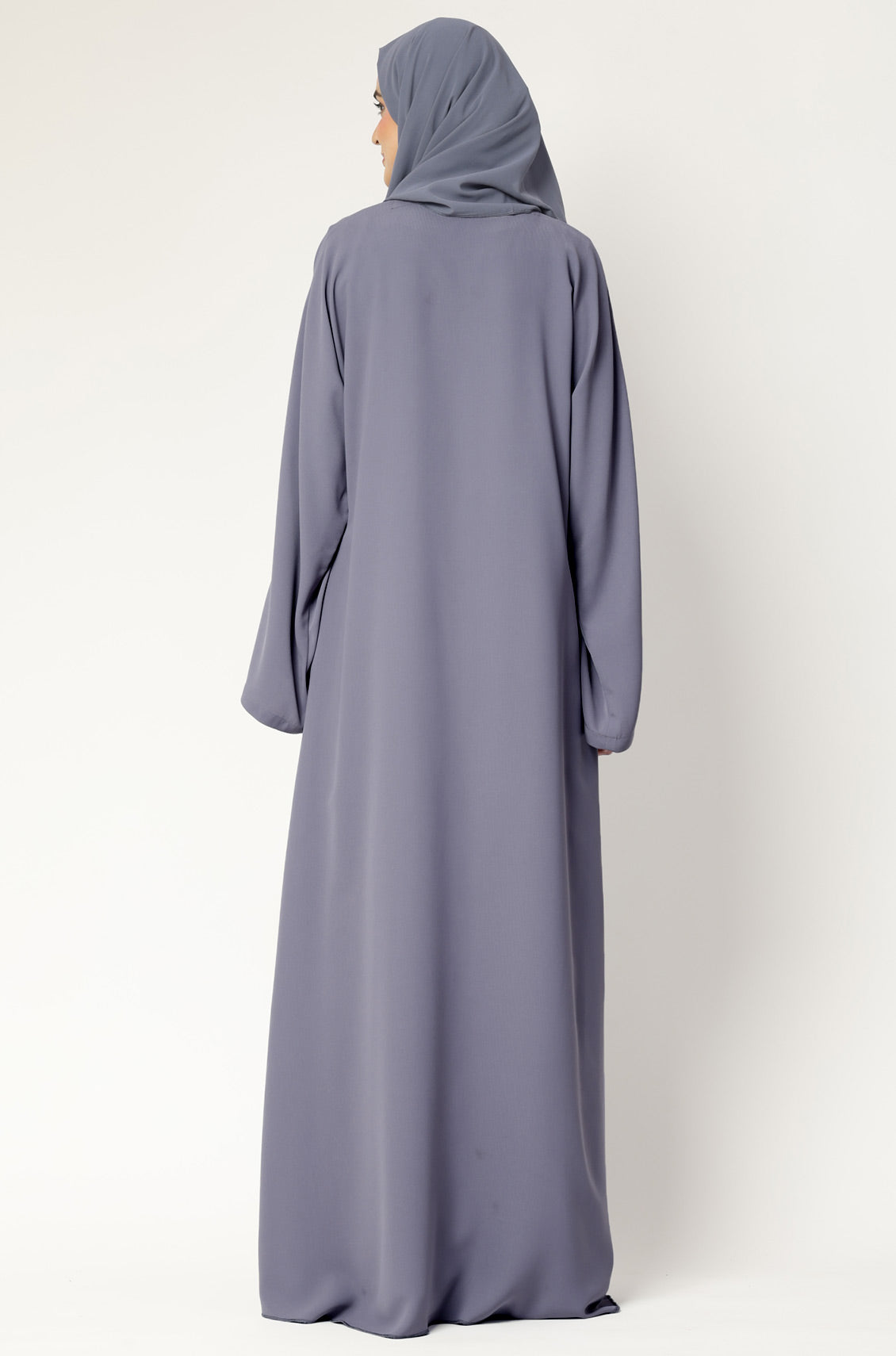 Simple Everyday Abaya - Front Open Cool Grey