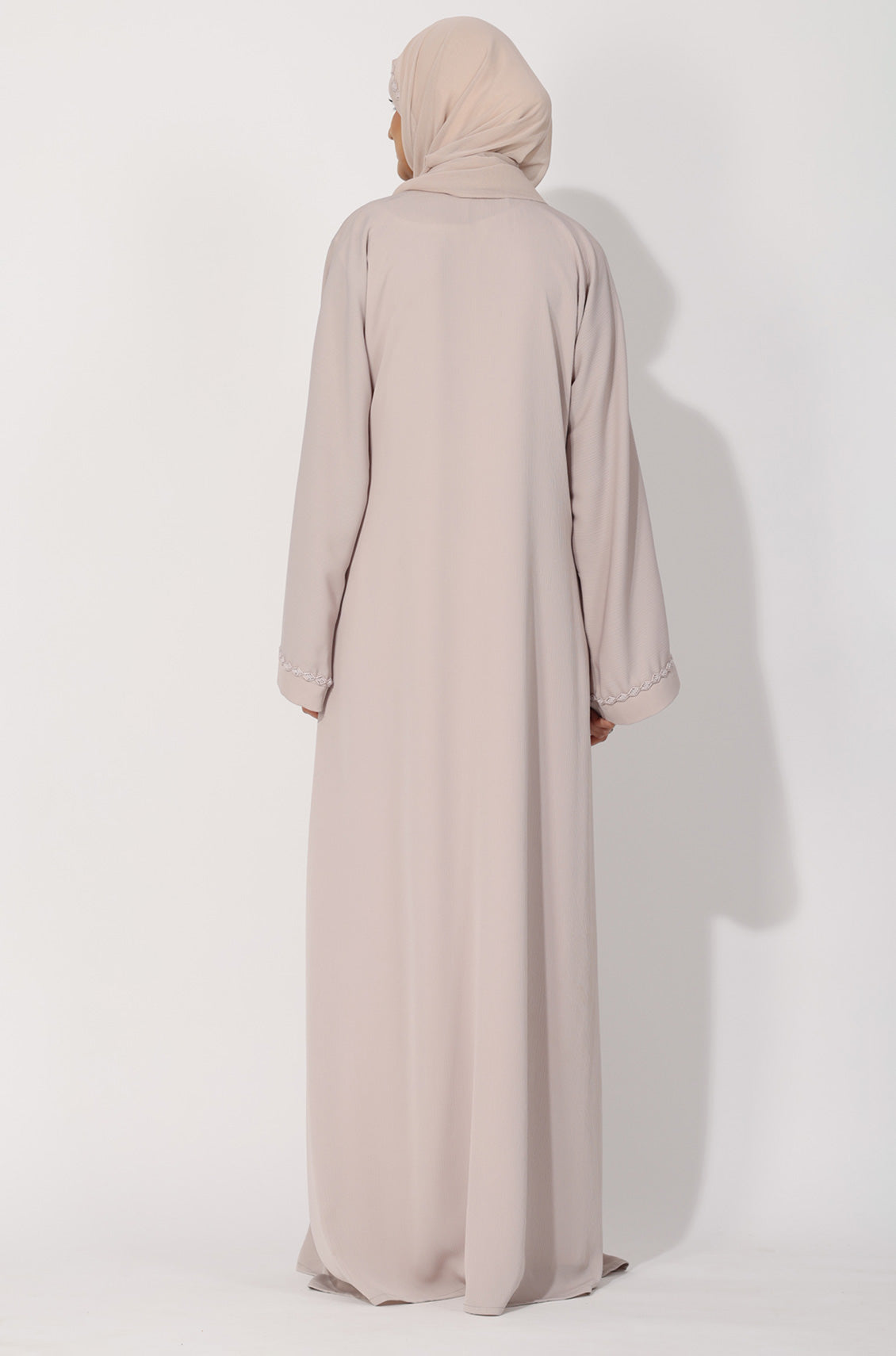 Diamond Pearl Abaya Dress Ivory Silver