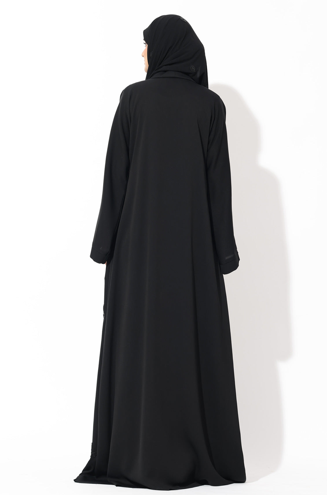 Luxury Pretty Petals Abaya Dress - Black