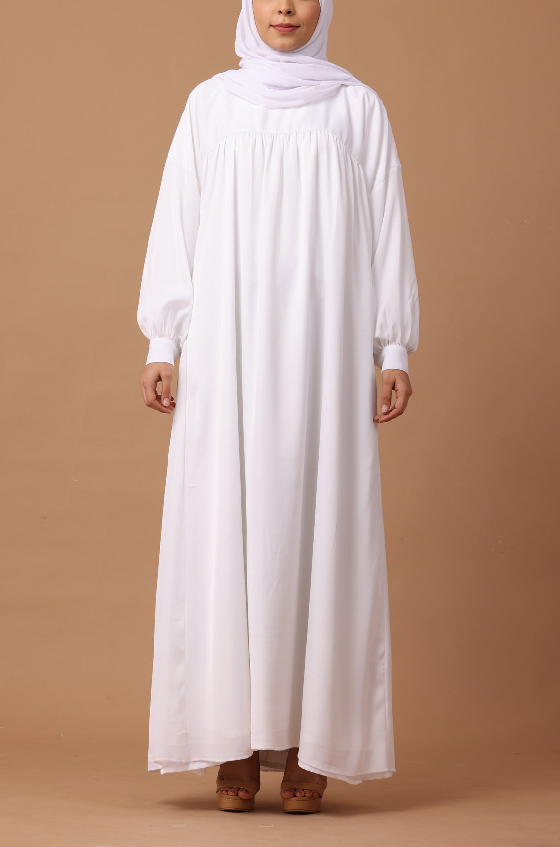 White Nida Abaya Dress