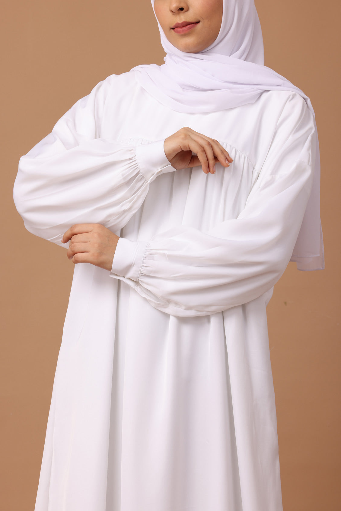 White Nida Abaya Dress