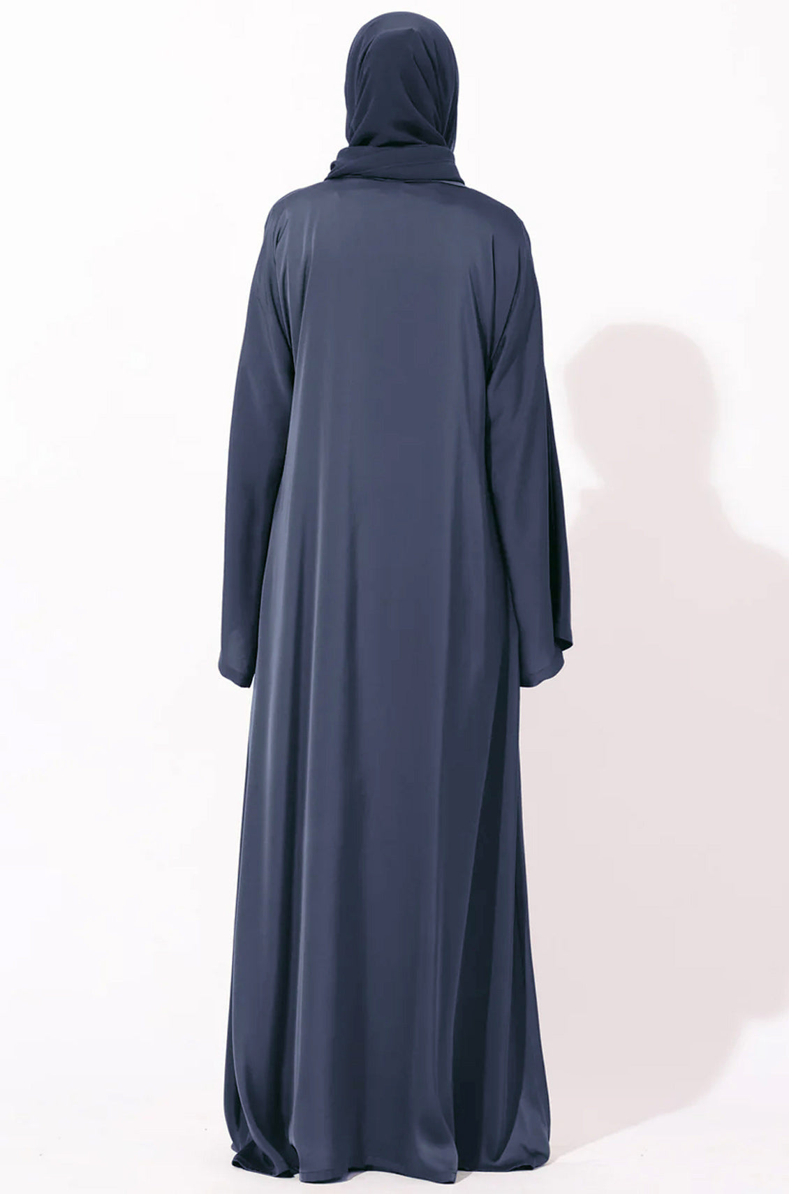 Luxury Pleated Abaya Ash Blue