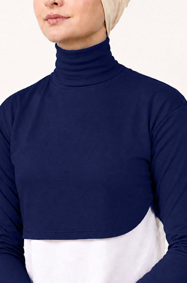 Crop Neck and Sleeve Extender Navy