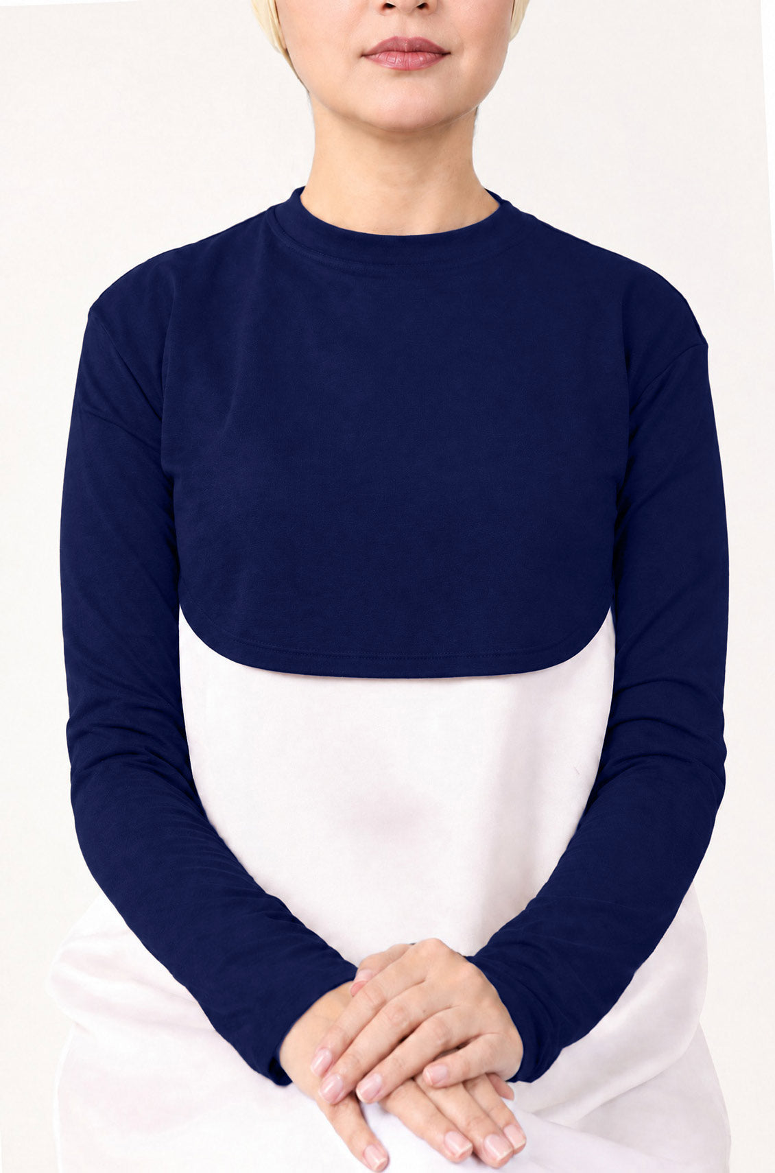 Crop Neck and Sleeve Extender Navy