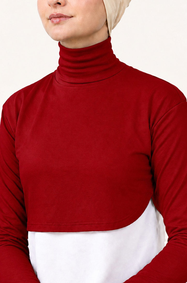 Crop Neck and Sleeve Extender Bridal Red