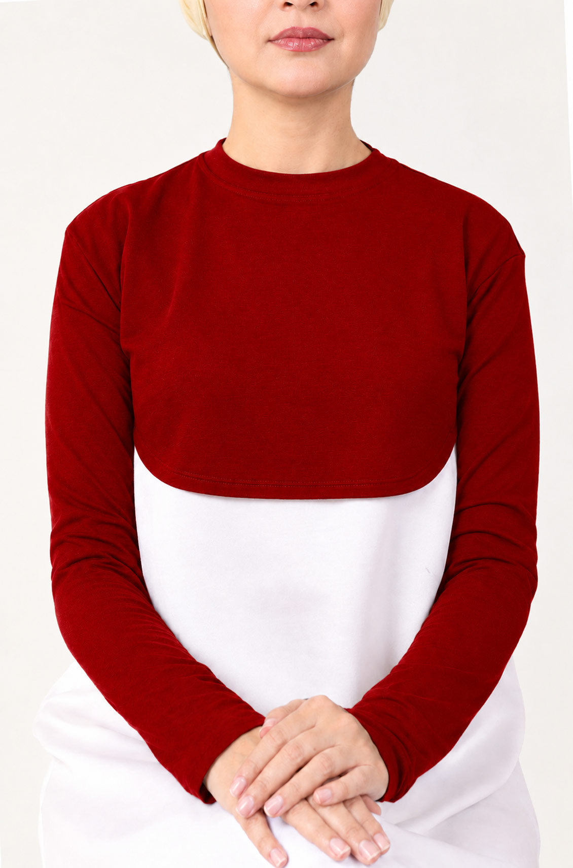 Crop Neck and Sleeve Extender Bridal Red