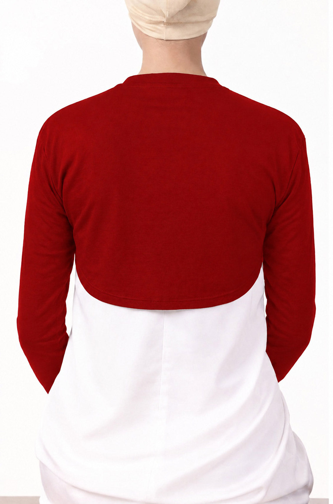 Crop Neck and Sleeve Extender Bridal Red