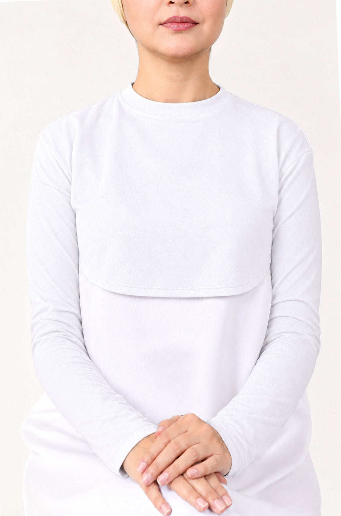 Crop Neck and Sleeve Extender White
