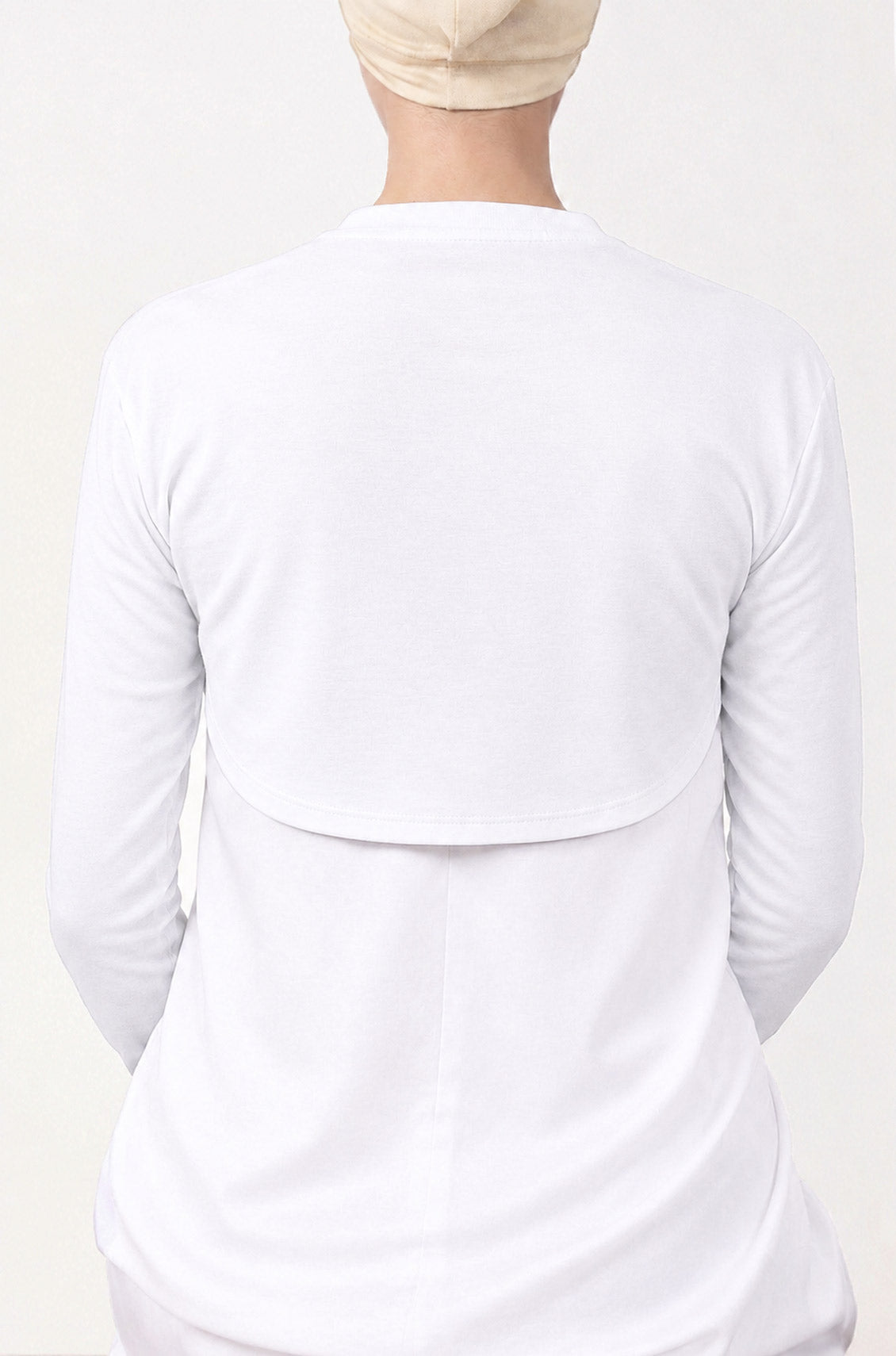 Crop Neck and Sleeve Extender White