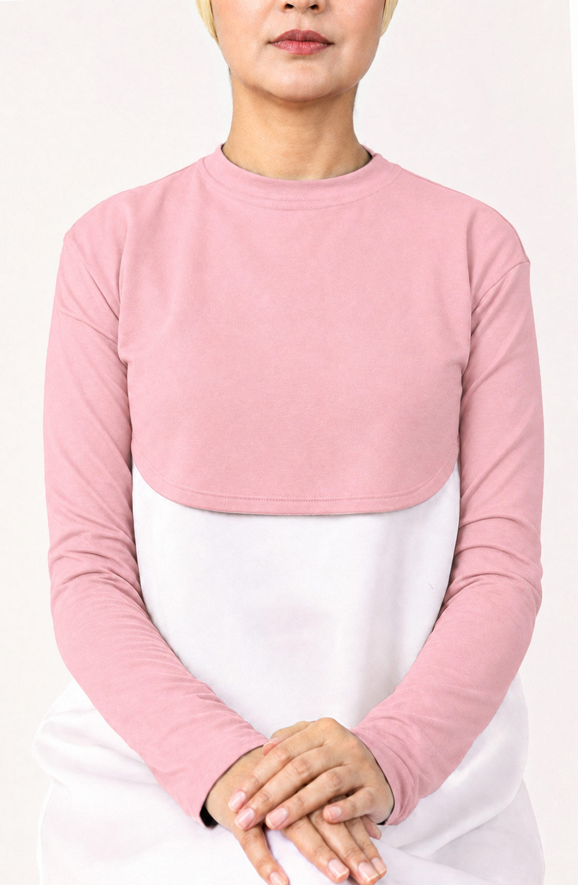 Crop Neck and Sleeve Extender Baby Pink