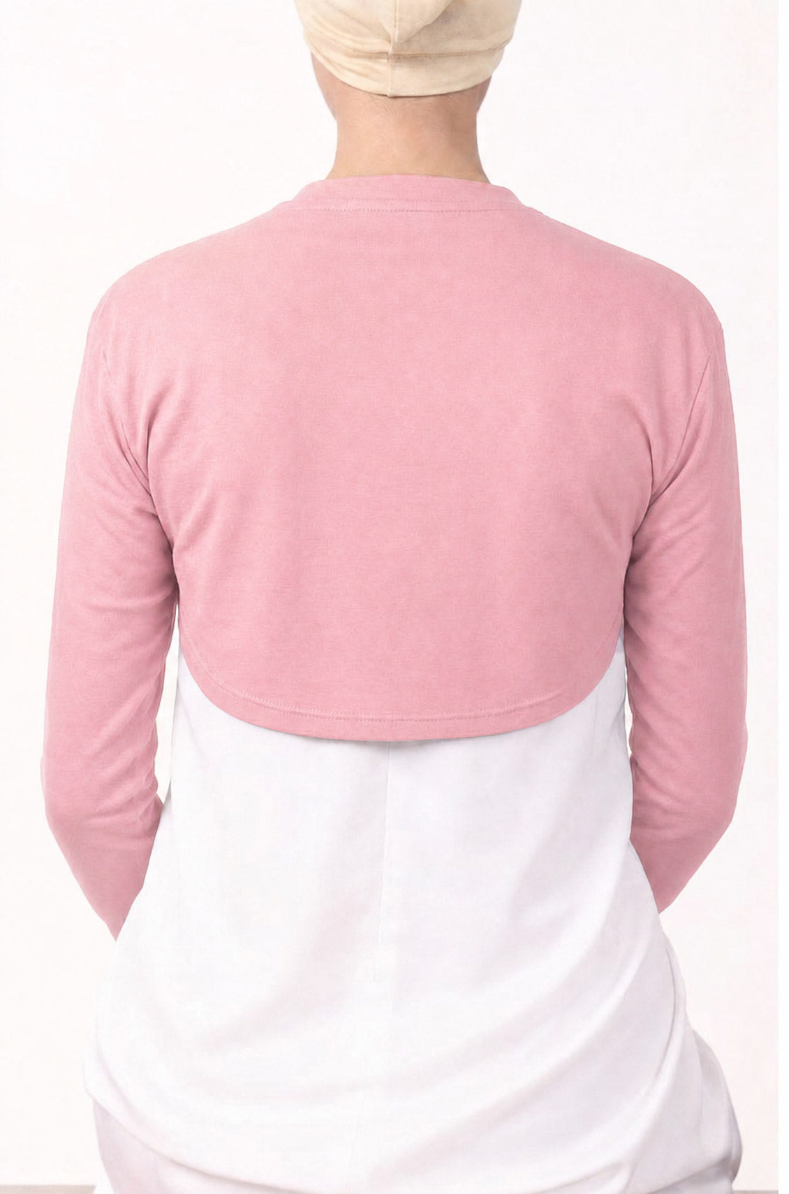 Crop Neck and Sleeve Extender Baby Pink
