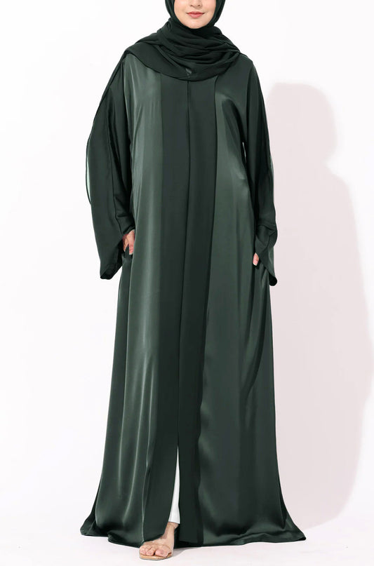 Luxury Pleated Abaya Deep Emerald Green