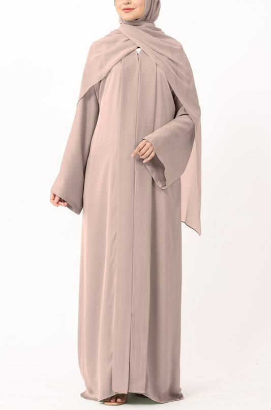 Luxury Pleated Abaya Dusty Peach