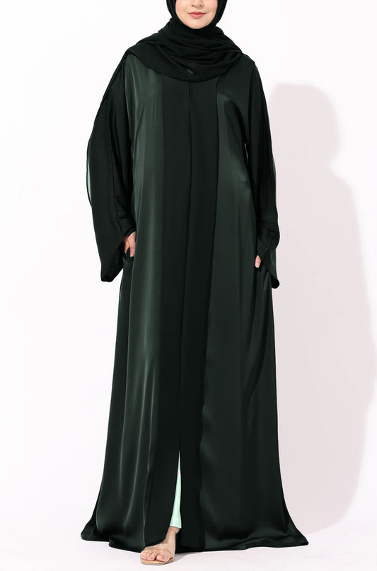 Luxury Pleated Abaya Deep Emerald Green