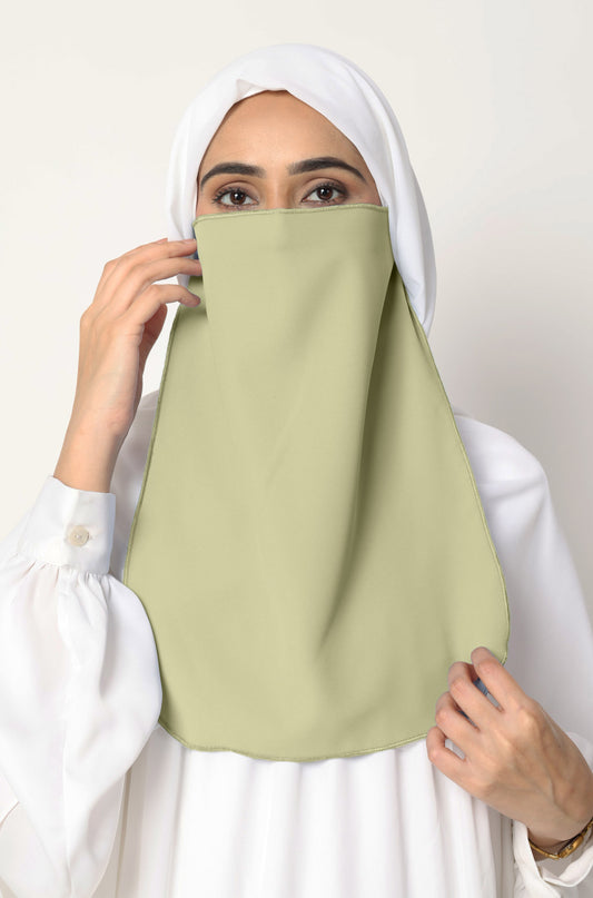 Half Niqab Soft Olive