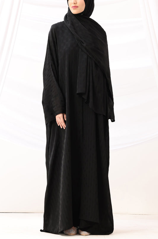 Luxe Dune Kaftan Abaya Black