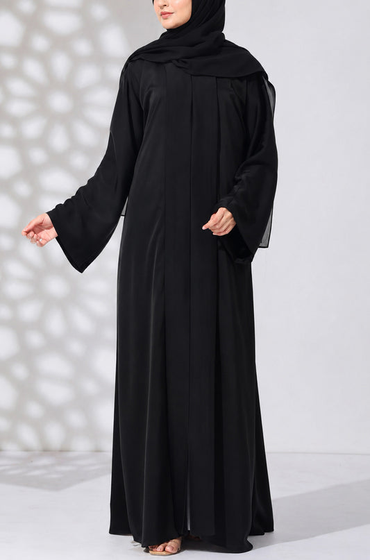Luxury Nida Pleated Abaya Black