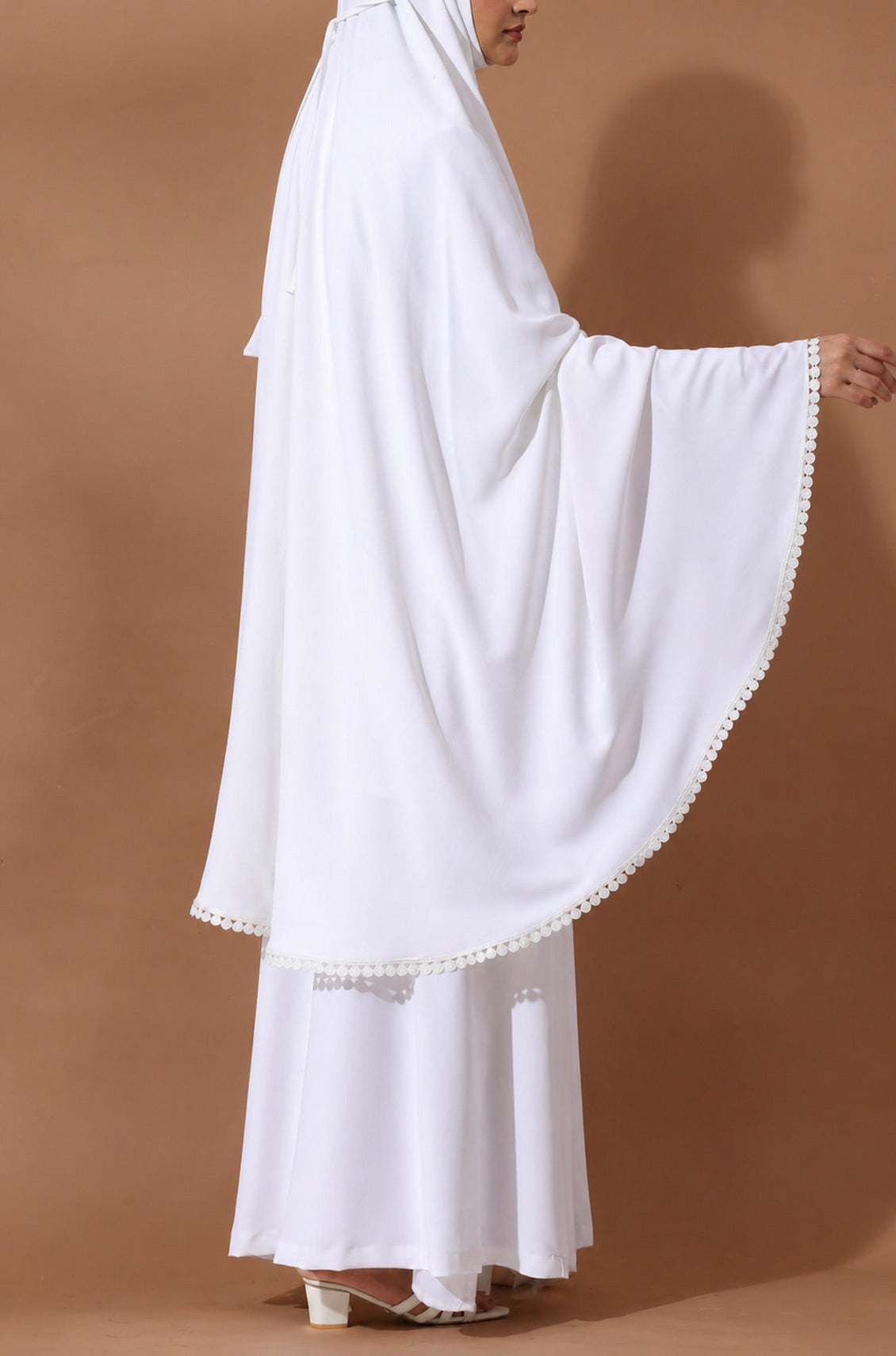 Cotton Abaya Prayer Set - White