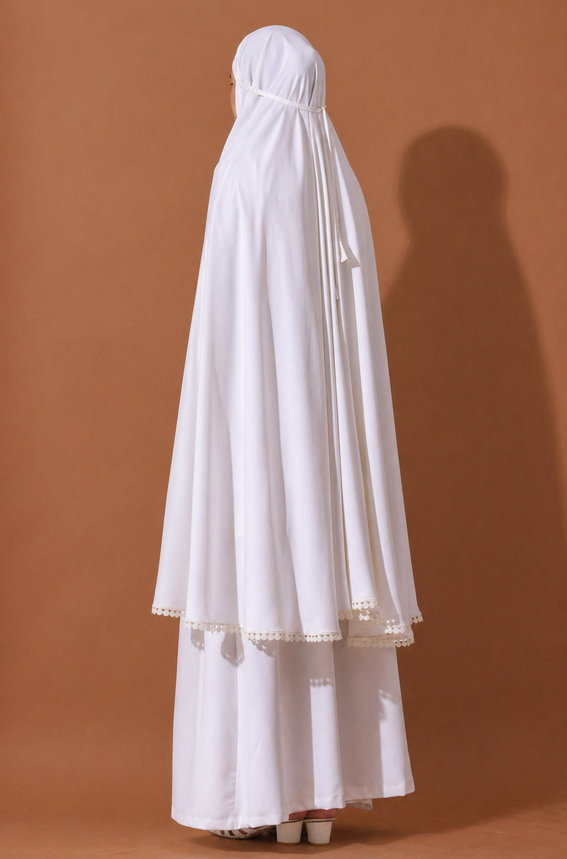 Cotton Abaya Prayer Set - White