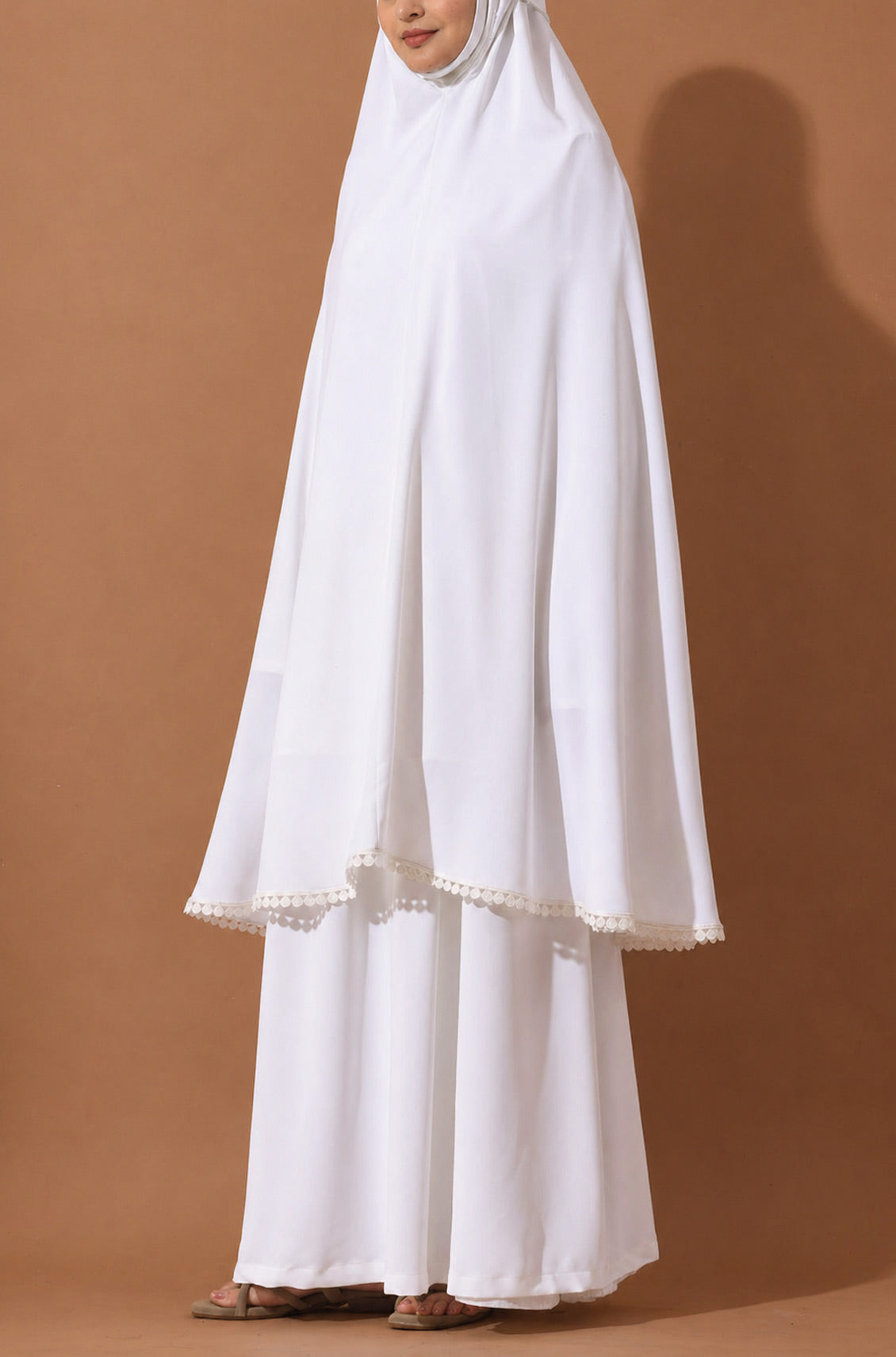Cotton Abaya Prayer Set - White