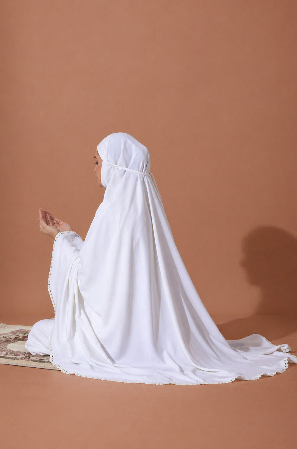 Cotton Abaya Prayer Set - White