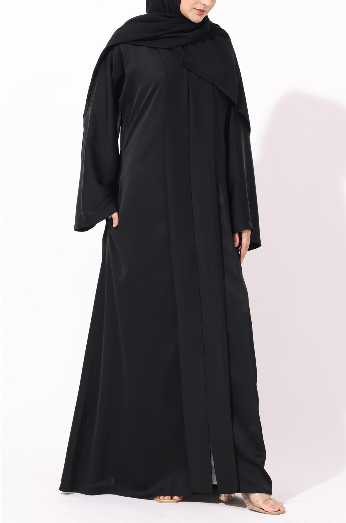 Luxury Pleated Abaya Noir Black