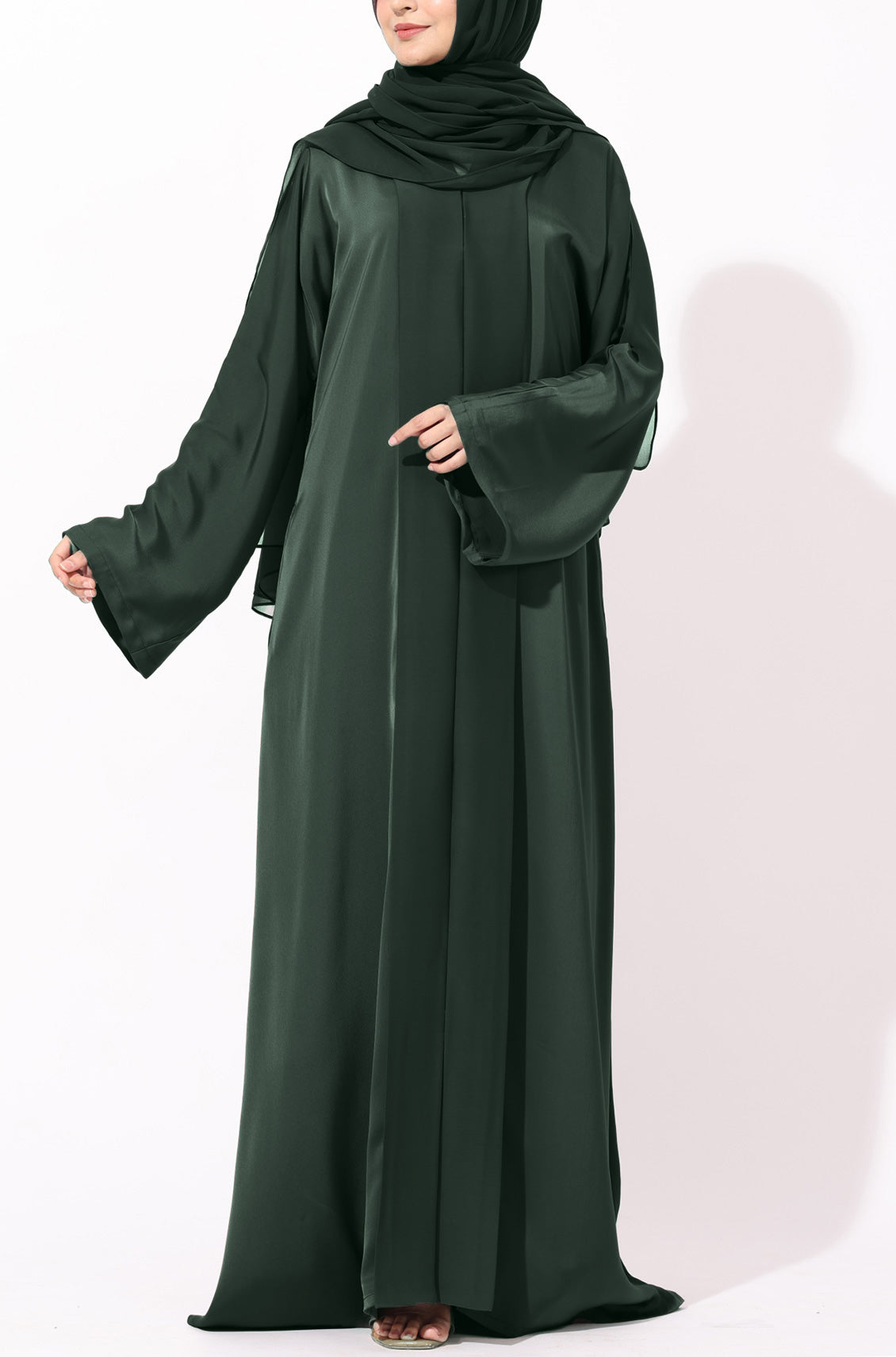 Luxury Pleated Abaya Emerald Green