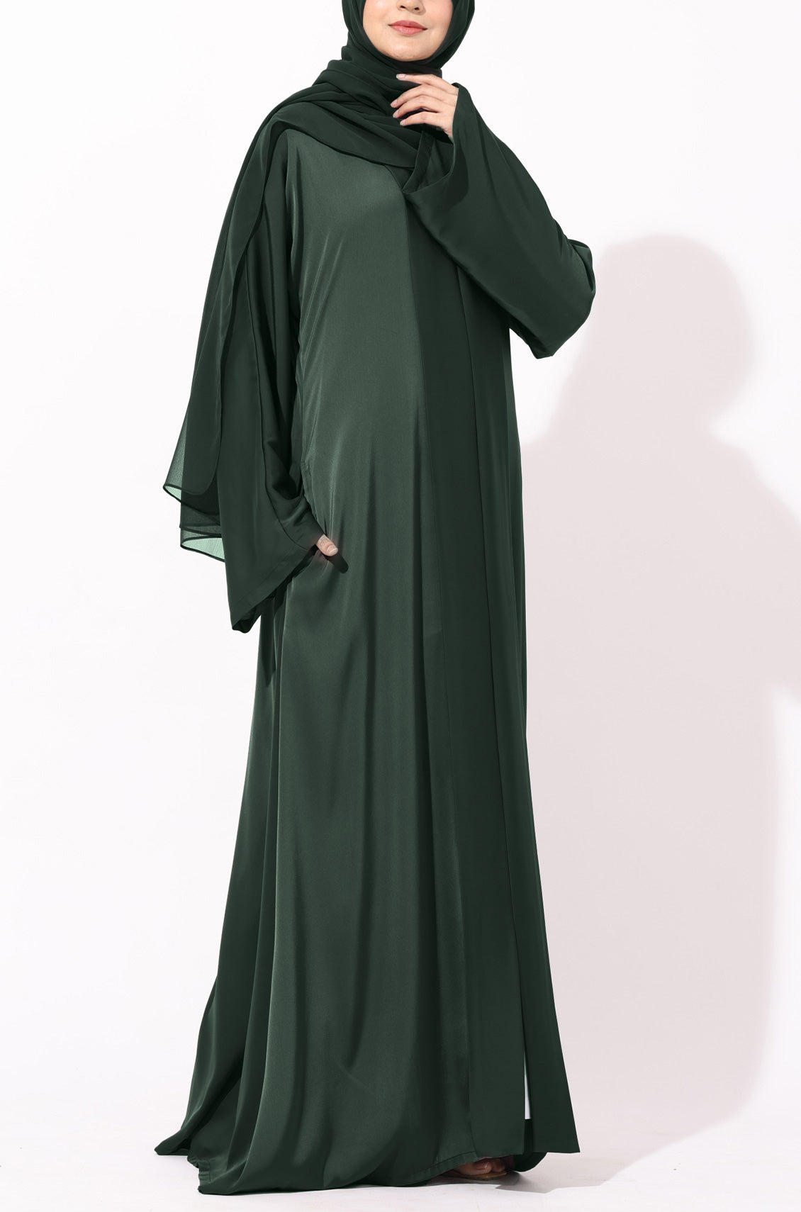 Luxury Pleated Abaya Emerald Green
