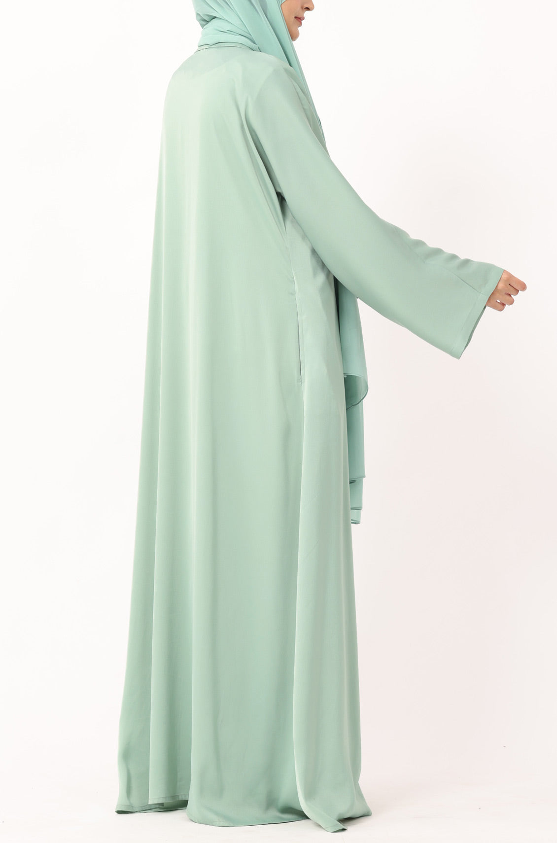 Luxury Pleated Abaya Mint Green
