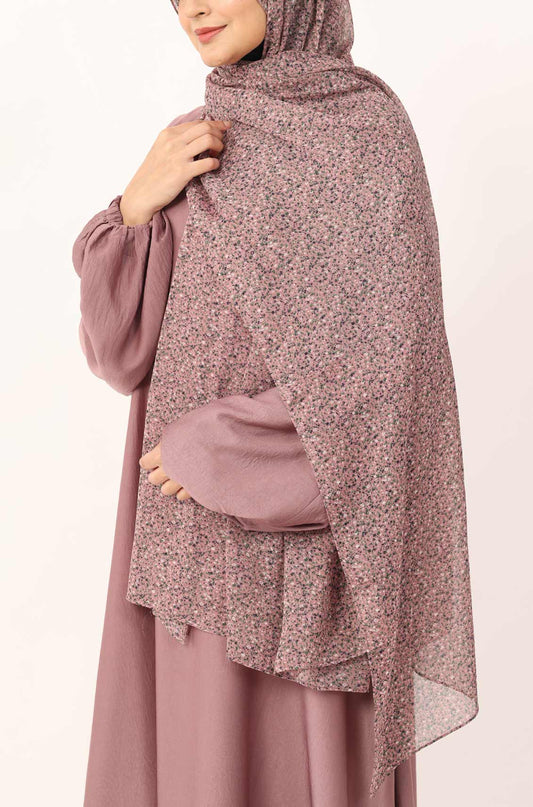 Blush Petals Print Chiffon Hijab