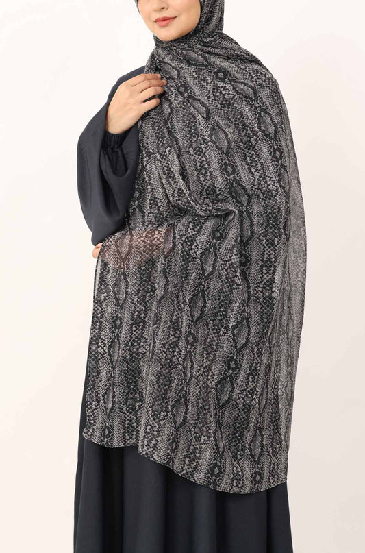 Mystic Serpent Print Chiffon Hijab