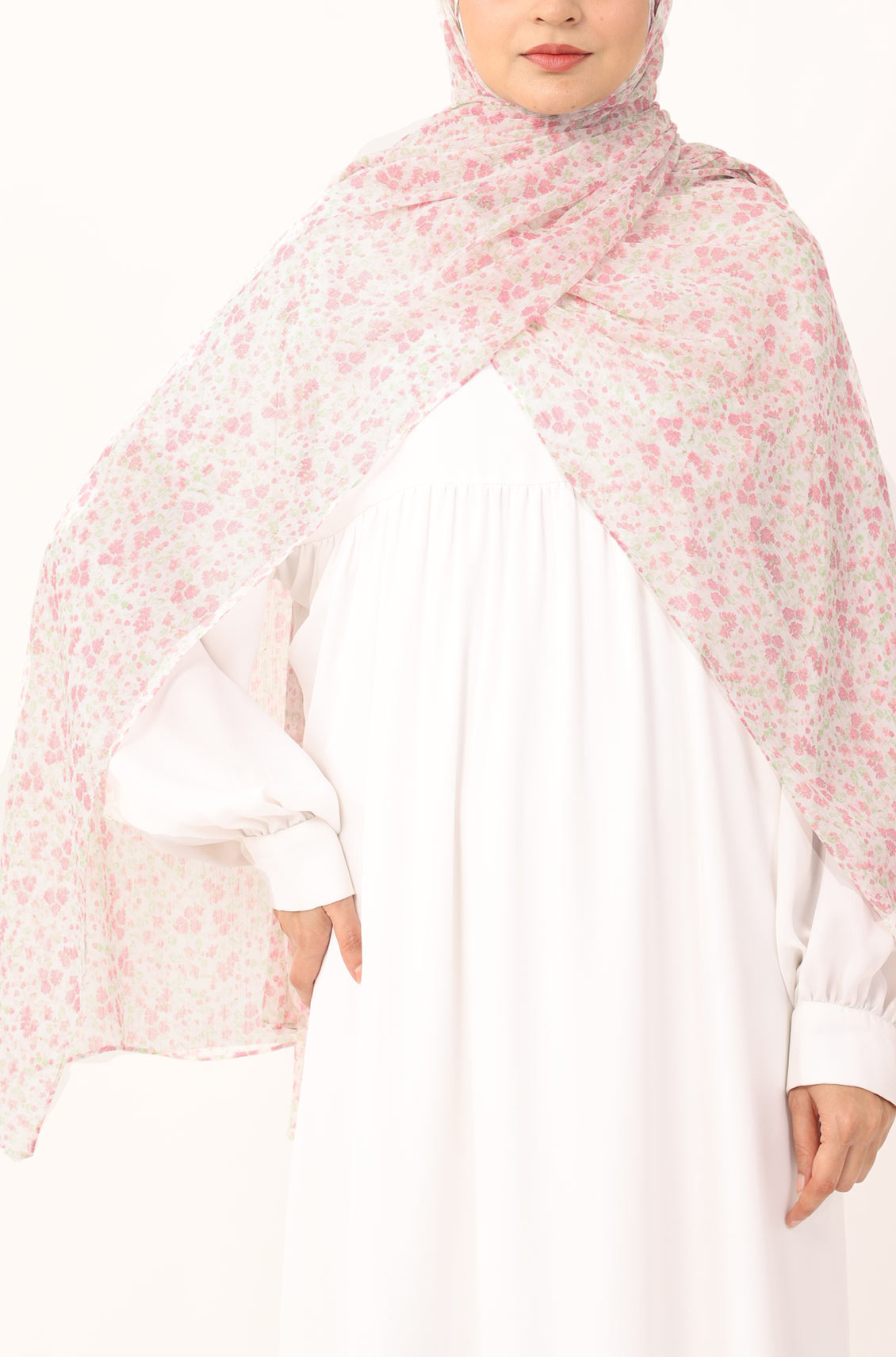 Cherry Blossom Print Chiffon Hijab