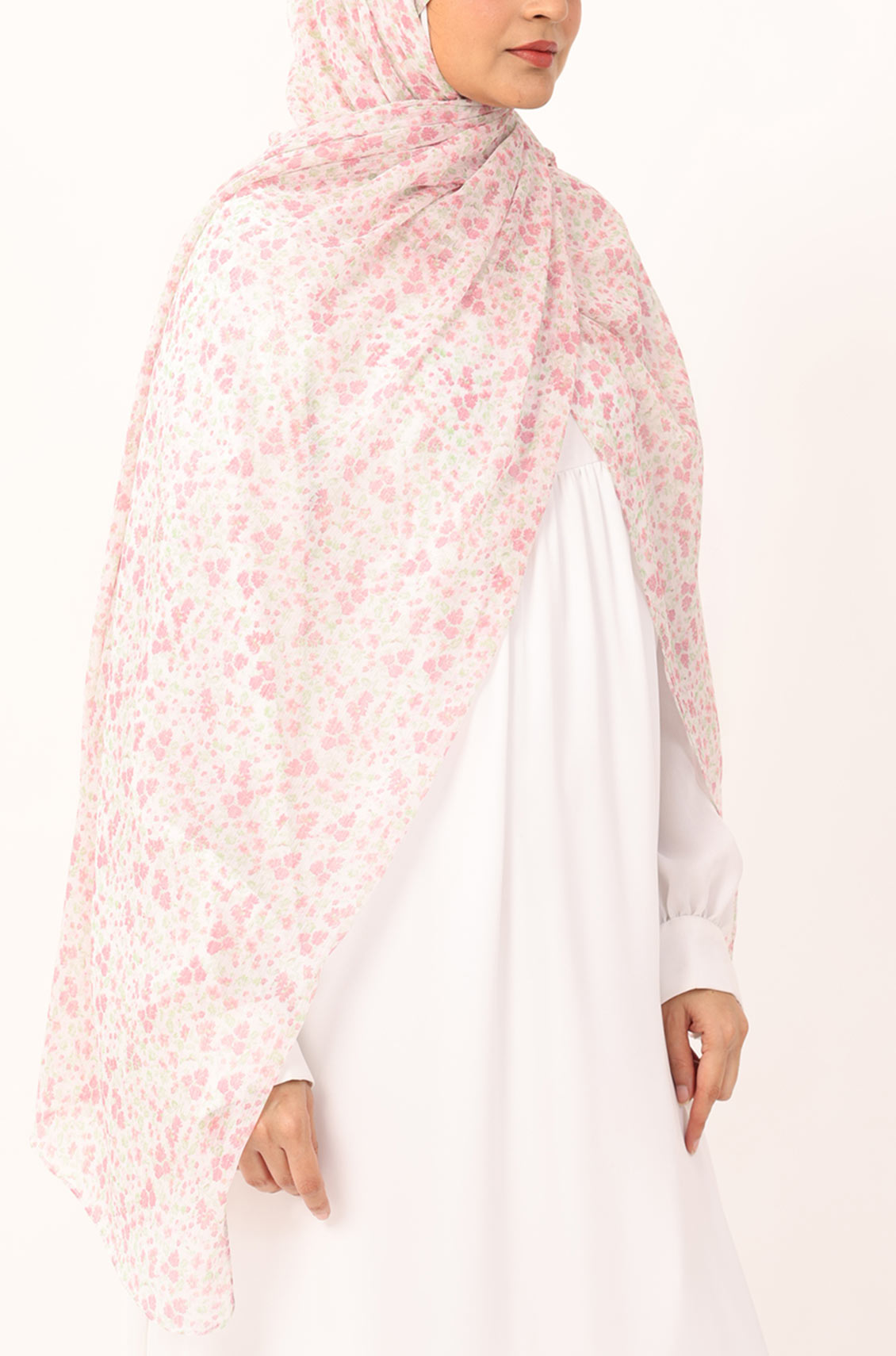 Cherry Blossom Print Chiffon Hijab
