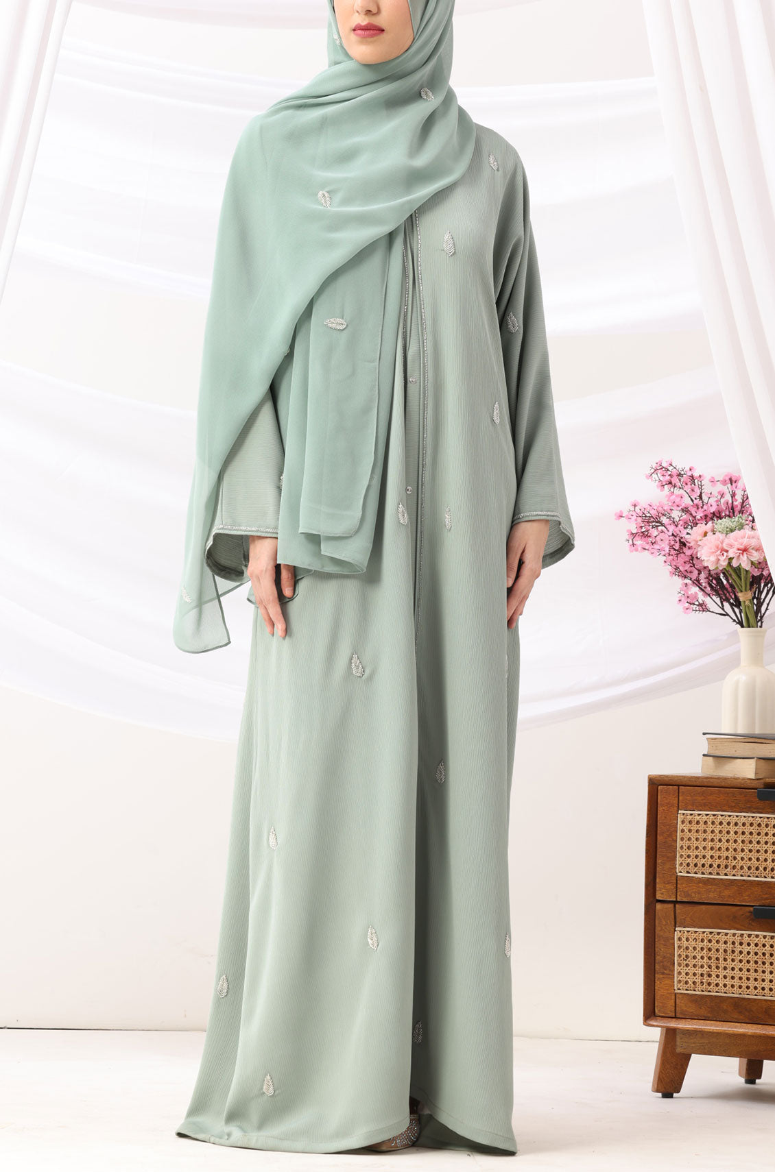 Amira Abaya Dress Soft Mint
